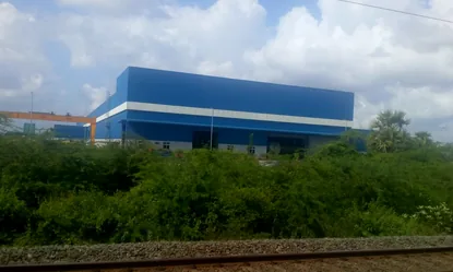 Completed blue PEB plant building